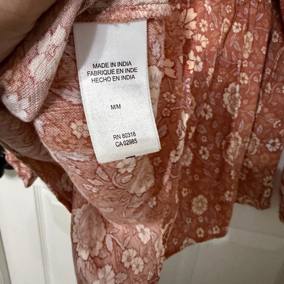 LUCKY BRAND long sleeve boho tassel blouse size medium Aragon multi floral - Picture 7 of 8